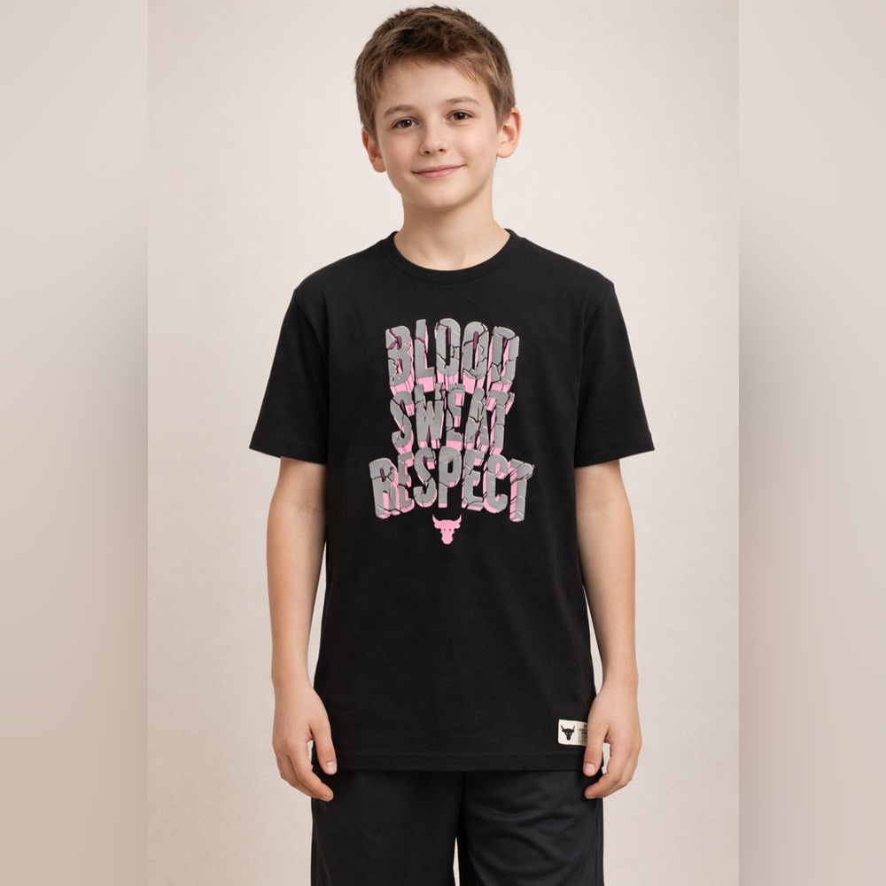 Under Armour Boys Graphic Tee YXL Black Athletic Shirt